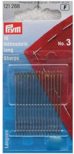 Prym Sewing Needles, Legierter Stahl, Silber, No.3, 44 x 0,9 mm, 16 Stück