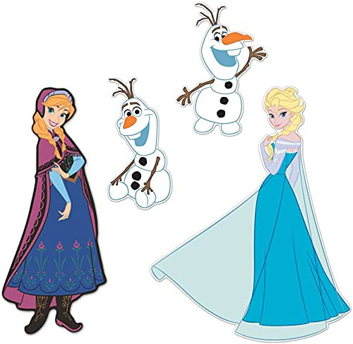 Thedecofactory Sticker 3D Schaumstoff die Eiskönigin ELSA Anna und Olaf RoomMates repositionierbar (4 Sticker) – Kinder – Stil: Kinder