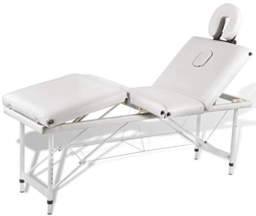 vidaXL Alu Massage Liege Bank Massagetisch Kosmetik Therapieliege Tasche 4 Zonen