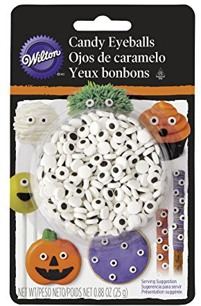 Wilton - Mini essbare Augäpfel - Mini Candy Eyeballs - 25g - Ideale Halloween Dekoration ! Gruseleffekt !