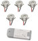 VBLED® LED Aluminium Mini Einbaustrahler IP44 wassergeschützt - 1W 350mA 80lm warmweiß (3000 K) (5er-Set)