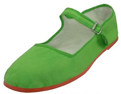 Shoes8teen Women's Cotton China Doll Mary Jane Shoes Ballerina Ballet Flats Shoes 7 M US 114 Green