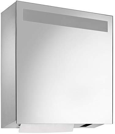 Wagner Ewar Spiegelschrank mit Sensor- Seifen- und Handtuchspender WP600e Edelstahl