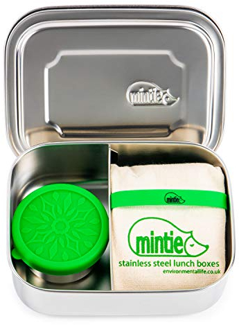 Mintie Duo, Edelstahl Lunchbox Set - BPA freie Vesperdose/Jausenbox mit Fächern