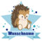 Samunshi® Igel Wandtattoo Türschild mit Name personalisierbar Kinderzimmer Türaufkleber Baby Wandaufkleber - 25x22cm mehrfarbig