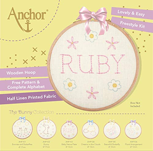 Anchor Kits and Canvas, 100% Baumwolle, Baby Name Plate, Durchmesser: 12 cm