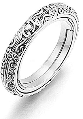 S925 Sterling Silber Magischer Ring - Astronomische Kugel Offen Um Das Kugelförmige Universum Planeten ändern (Silber), 9