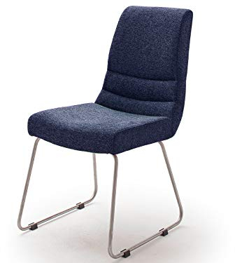 möbelando Esszimmerstuhl Küchenstuhl Polsterstuhl Kufenstuhl Montenegro I (2-er Set) Blau