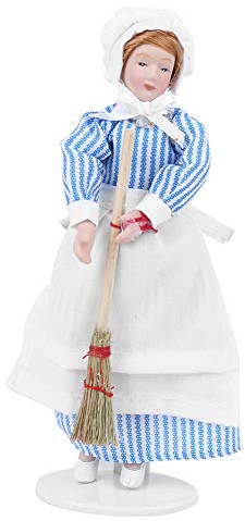 Keramikpuppe Menschen, Mini Keramikpuppe Modell Mann Chef Frau Diener Miniatur Porzellan Menschen Puppenhaus Ornament Zubehör(#3)