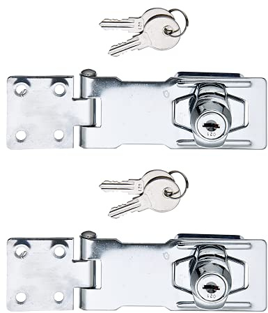 Alberts 348298 Sicherheits-Überfalle | abschließbar | chromatiert | Länge Überfalle 100 mm | Breite 41,5 mm | 2er Set