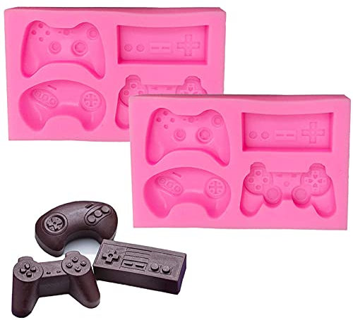DUBENS Pack of 2 Game Controller Silicone Candy Moulds, Video Gamepad Mould for Candy Baking, Soap Moulds, Resin Moulds, DIY Mould, for Chocolate Cupcake Decoration