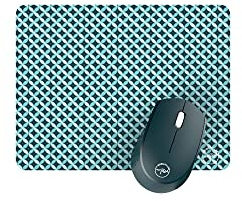 MOBILITY LAB - Pack Souris sans Fil + Tapis Motif pour Mac/Windows (Bleu)