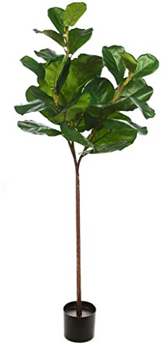 SMPLY. - Planta Artificial de Ficus Lyrata- En Maceta - De Plástico -Decoración Ideal en el Interior y Exterior de Casa - Altura: 140 cm