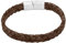 Heideman Armband Herren aus Leder silber farbend matt Lederarmband Mika für Männer Leder Braun