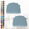 PHUSTJKL 2er Set Stuhlkissen Halbrund Stuhlauflage mit Bändern für Esszimmer, Waschbare rutschfest Sitzkissen mit Reißverschluss für Indoor Zuhause Büro Küche (40x38x38x5cm Hellblau)