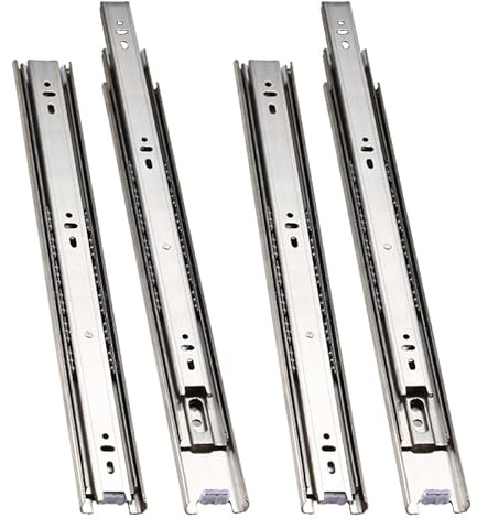 anchak 2 paar (4 Stück) 350 mm Rostfreier StahlSchubladenschienen, 3 Falten Teleskopauszug Schublade, Schubladenschienen Kugellager, für neue Schubladen