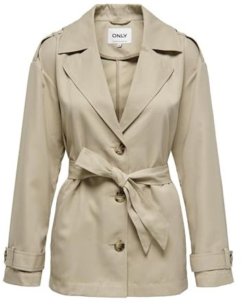 ONLY Onlline Short Trenchcoat Otw Noos Trench, Humus, S Donna