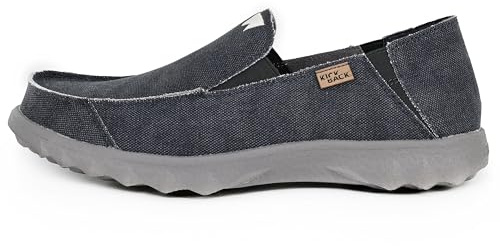 Kickback Couch Classic Men’s Canvas Slip On Loafers – Lightweight Casual Summer, Travel & Beach Shoes with Anti-Slip Sole - Relaxed Comfortable Fit for All Day Comfort - Dark Navy, UK 12
