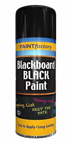 AlezyB - 12 x Blackboard Spray Paint 250ml Non-Reflecting Matt Finish Creates, Aerosol Black Paint for Renew and Smooth Look, Chalkboard Paint Spray designed Quick & Fast Drying Formulation