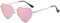 JCTAIFOO Occhiali da sole polarizzati a cuore per donna vintage moda amore forma oro telaio in metallo carino festa festival occhiali, Argento/Rosa Riflettente