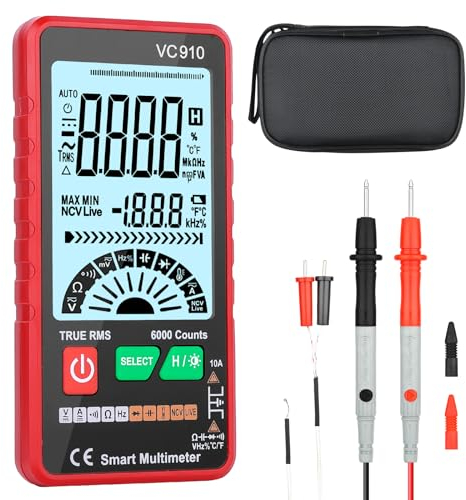 Intelligente Digital Multimeter mit 6000 Zählungen: Voltmeter mit Automatischem Messbereich, Identifizierung der Nulllinie, messgeräte multimeter Messen Widerstand, Circuit Diagnostic Instrument