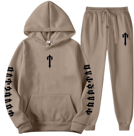 Generisch Jogginganzug Herren Hose Trainingsanzug Yk2 Clothing Baggy Jeans Y2K Vintage Zip Hoodie Tn Hoodrich Tracksuit Hoodieset Hoodies Trainingsanzug(C003,XL)