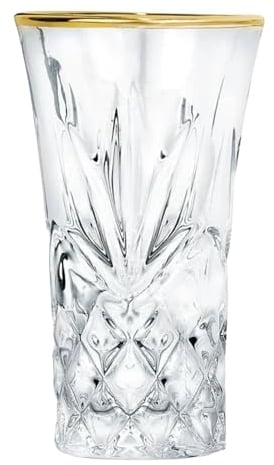 BAHATI INNOVATION 12 Pack Non-Leaded Crystal Shot Glasses With Gold Rim, 2 Oz Shot Glasses, Fancy Shot Glasses, Cute Shot Glasses, Shot Glasses Bulk, Small Cups for Vodka,Whiskey,Espresso,Soju,Liquor
