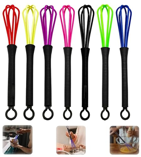 Outil de Mélangeur,7 Pièce Fouet Cuisine en Plastique Plastique Mini Fouet Ballon Mixer Outil fouet Batteur Coiffure Plastique pour Mélanger/Fouetter Les Ustensiles de Cuisine et Les de Cuisson