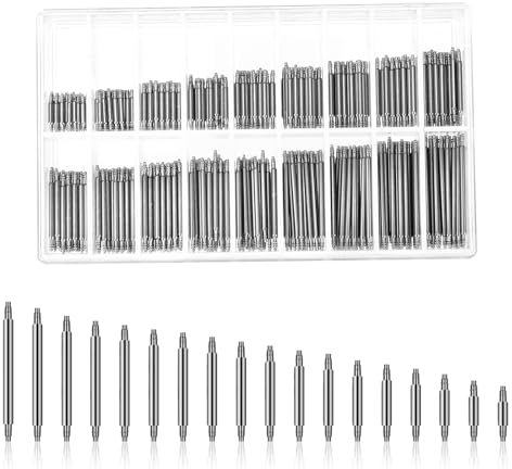 Mozeat Lens 360 Stück Uhrenarmband Link Pins 8–25 mm Edelstahl Uhrenarmband Stifte Uhr Reparatur Werkzeug Federstifte für Uhren Armbänder (Durchmesser 1,5 mm)