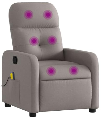 vidaXL Massagesessel Taupe Stoff