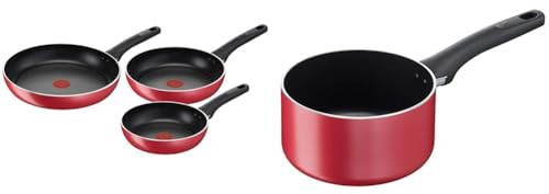 Lagostina Cucina Mediterranea Set di Padelle Antiaderenti in Alluminio Ø 20/24/28 cm, 3 Pezzi & Cucina Mediterranea Casseruola Fonda Antiaderente in Alluminio Ø 18 cm