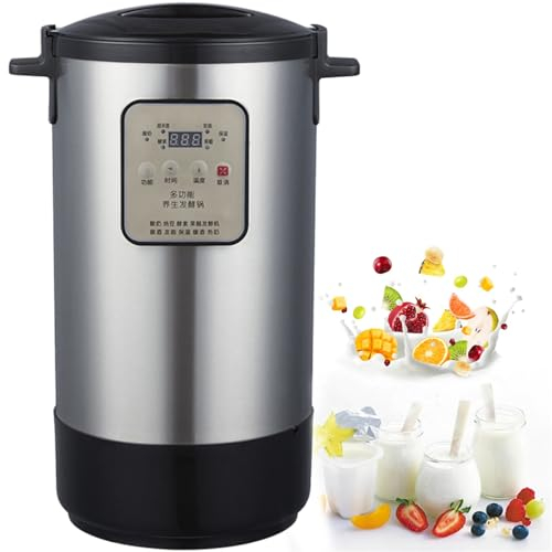 ROGHA Yogurtiera in Acciaio Inossidabile, Macchina per Yogurt Greco in Acciaio Inossidabile con Controllo della Temperatura del Tempo Macchina per Yogurt Digitale,12L