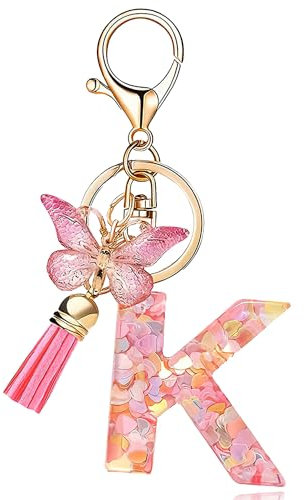 LECTNORE Schlüsselanhänger, personalisierter Schlüsselanhänger, Schlüsselanhänger für Damen, süßer Schlüsselanhänger, personalisierter Schlüsselanhänger, Taschenschlüsselring (K)