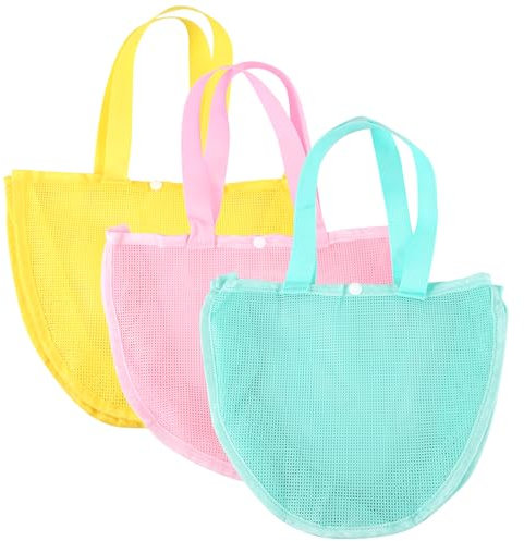 Coquille Jouet Plage 3 Pièces, Coquille Plage De Maille Jouet Plage Enfants Piscine De Plage pour Enfants Rangement Tenir des Coquilles