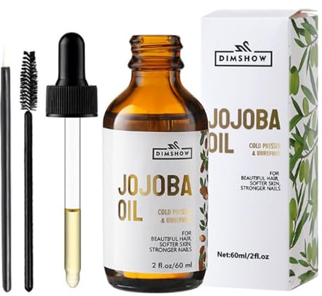 60 ml Bio Jojobaöl für Hautpflege, Natürliches Massageöl für Haare und Körper, Kaltgepresstes Hexan Freies Öl für Kosmetik, Bio-Jojobaöl zur Behandlung Trockener Haut