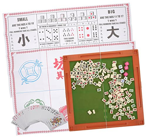 ifundom 1satz Reise-Mahjong-Set Tragbares Brettspiel Für Camping Und Urlaub Kompaktes Chinesisches Mahjong-Set Mit Hervorragender Verarbeitung Für Spieleabende Und Outdoor-aktivitäten