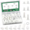 Keadic Lot de 270 vis M8 en nylon blanc pour machine à tête plate, vis métriques, vis à tête plate, kit d'assortiment de boulons métriques, compte-gouttes, pour machine