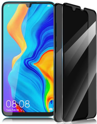 Gelaasso 2 Stück Privacy Schutzfolie für Huawei P30 Lite für Panzerglas, 9H Härte Hartglas Anti-Kratzen Sichtschut Panzer Schutz Glas, Sichtschutzfolie Privatsphäre, Anti-Spy Displayschutz