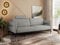 MKS MEBLE 3 Sitzer Sofa mit Schlaffunktion Schlafsofa mit Metallgestell Couch mit Schlaffunktion Bettsofa mit Großer Liegefläche von 200 L × 140 B - Hellgrau Strukture - Salento