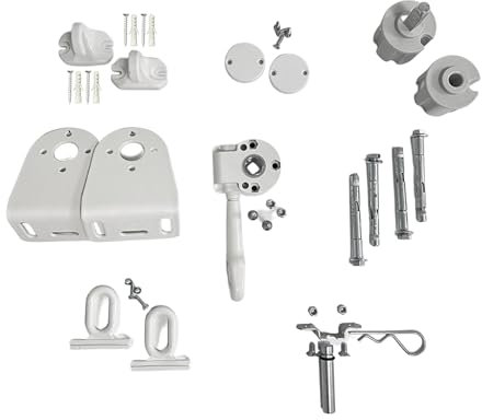 FRAMIG® Kit Accessori di Ricambio per Tenda da Sole a Caduta Senza Cassonetto (1 - Bianco, per Rullo Diametro 60 MM)