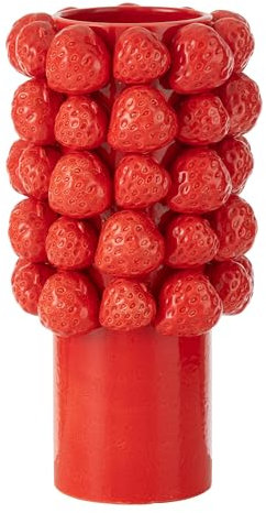 VASE ERDBEEREN Keramik ROT Large