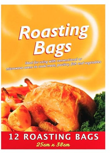 Zopper 2 x 12 Roasting Bags 25cm x 38cm Flavour Lock Suitable For Cooking Meat, Fish And Vegetables Conventional For Microwave