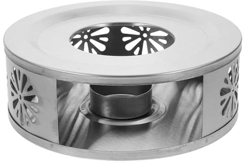 PRETYZOOM Stainless Steel Tea Light Heater Teapot Warmer Candle Plate Desk Outdoor Tea Kettle Heater
