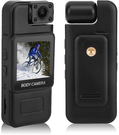 Garsent 4K -Körperkamera mit Audio- und Videoaufzeichnung, Body Cam Bodycam, Tragbarer Kleiner Persönlicher Camcorder, Sport Bike Outdoor Personal Civilians Police Law Enforcement