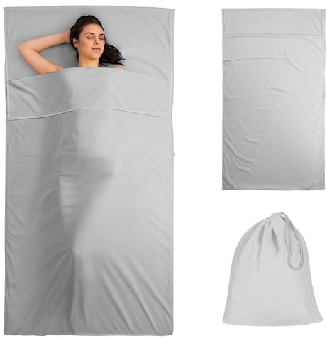 Self Tan Sleep Sack, Breathable Tanning Sleep Sack for Outdoor Travel Hiking, Tanning Sheet Protector for Bed, Portable Sleeping Bag Bag for Summer Tan Bed Accessory(Grey)