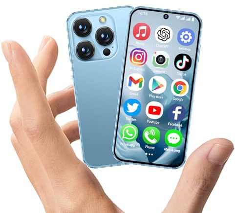 CoolBuBu Mini Smartphone,Mini Phone 4G with 3.88 HD Full Screen,3GB+32GB,2000mAh,Android 12,World's Smallest mobile Phones for Kids,Dual Camera,Small Kids Smart Phone,GPS/Face ID/Dual SIM (Blue)