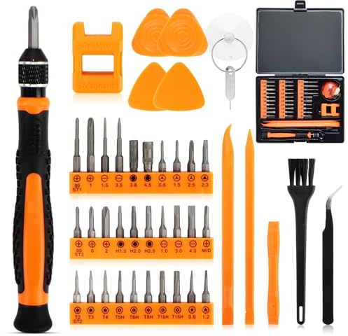 Lot de 42 tournevis de précision en acier inoxydable - Mini outils de réparation avec boîte de rangement - Pour iPhone/ordinateur portable/commutateur/lunettes