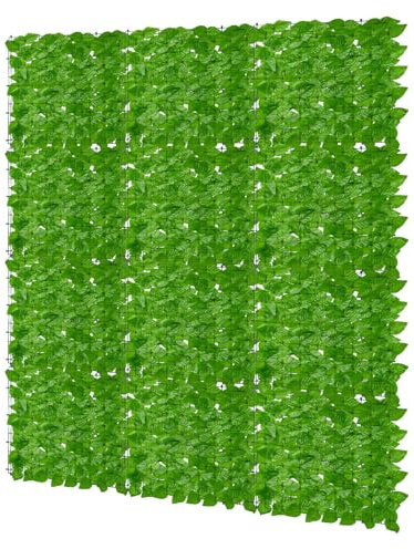 Mantigositeen Künstliche Efeu Apfelblatt Hecke Sichtschutz,Efeu Sichtschutz 200 * 300cm,Sichtschutzzaun,Efeublätter eignet Sich perfekt für Terrassenbereiche im Freien