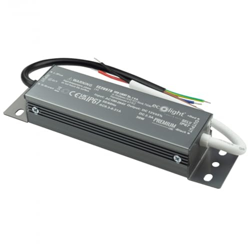 Montage-Netzteil für LED-Bänder CCTV, wasserdicht, hermetisch 12V (30, Watt, modular)