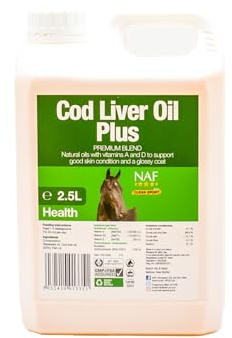 NAF Cod Liver Oil 2.5L – Natural Source of Omega 3 for Horses – Supports Coat Condition, Joint Health & Overall Vitality – Traditional Oil Supplement